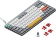 Nuphy Air75 V2: Clavier mécanique sans fil, design fin, disposition QWERTY (États-Unis), Bluetooth 5.1 / 2.4 GHz, Gris lunaire avec commutateurs Cowberry