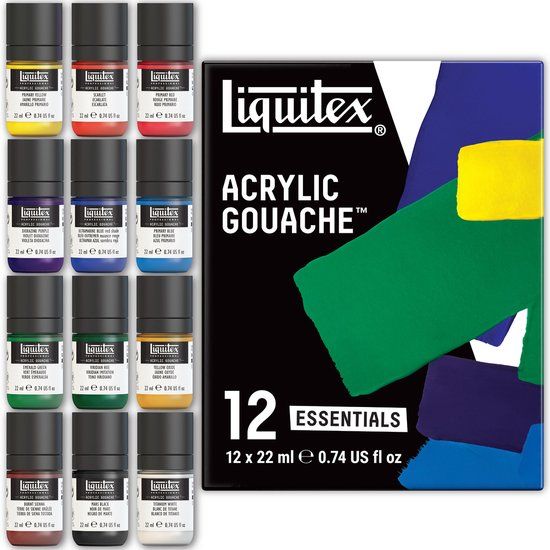 Liquitex 3699325 Acrylic Gouache Set Essentials 12x22ml