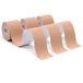 Kinesiotape, CareHabi Kinesiotape, sporttape voor de spieren, 5 m x 5 cm, waterdicht en elastisch, 3 rollen, beige