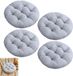 Unyqoos® Set van 4 ronde zitkussens, lichtgrijs
