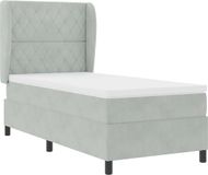 vidaXL Boxspring Bed met Matras Lichtgrijs 200 x 90 cm Fluweel