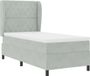 vidaXL Boxspring Bed met Matras Lichtgrijs 200 x 90 cm Fluweel