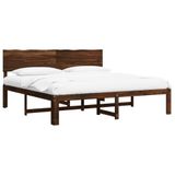 vidaXL Tweepersoonsbed met hoofdbord ROSTOCK Donkerbruin 200 x 200 cm