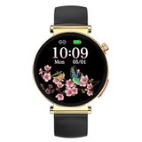 Knauermann NEO 2 (2025) Gouden Ronde Gezondheidshorloge - ECG - HRV-functie - BT Bluetooth - Slaapapneu - Bloeddruk - Zwarte siliconen band, Diameter: 40 mm; Dikte: 10,9 mm
