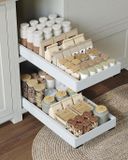 Famanu – Telescopische lade set van 2 – Uittrekbare kast organizer – Verstelbare diepte – Zonder boren – Wit