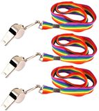 Merkloos / Sans marque Rubies Nederland b.v. Fluitje pride - 3x - regenboog kleuren koord