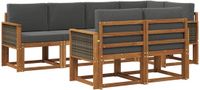 vidaXL Hoek loungeset 7-delig Natuurlijk en Antraciet Polyester