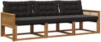 vidaXL - Buiten - bank - set - 3 - st - Naturel - en - Zwart
