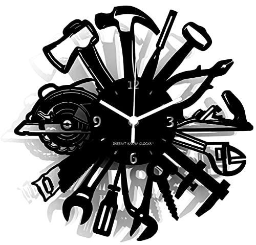 Instant Karma Clocks Wandklok gereedschap kunstenaars, hydraulisch, mechanisch, garage, gereedschap, 30 x 30 cm