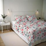 Elba Beddengoedset voor tweepersoonsbed, katoen, gemaakt in Italië, dekbedovertrek 250 x 200 cm, met dubbele omslag en 2 kussenslopen