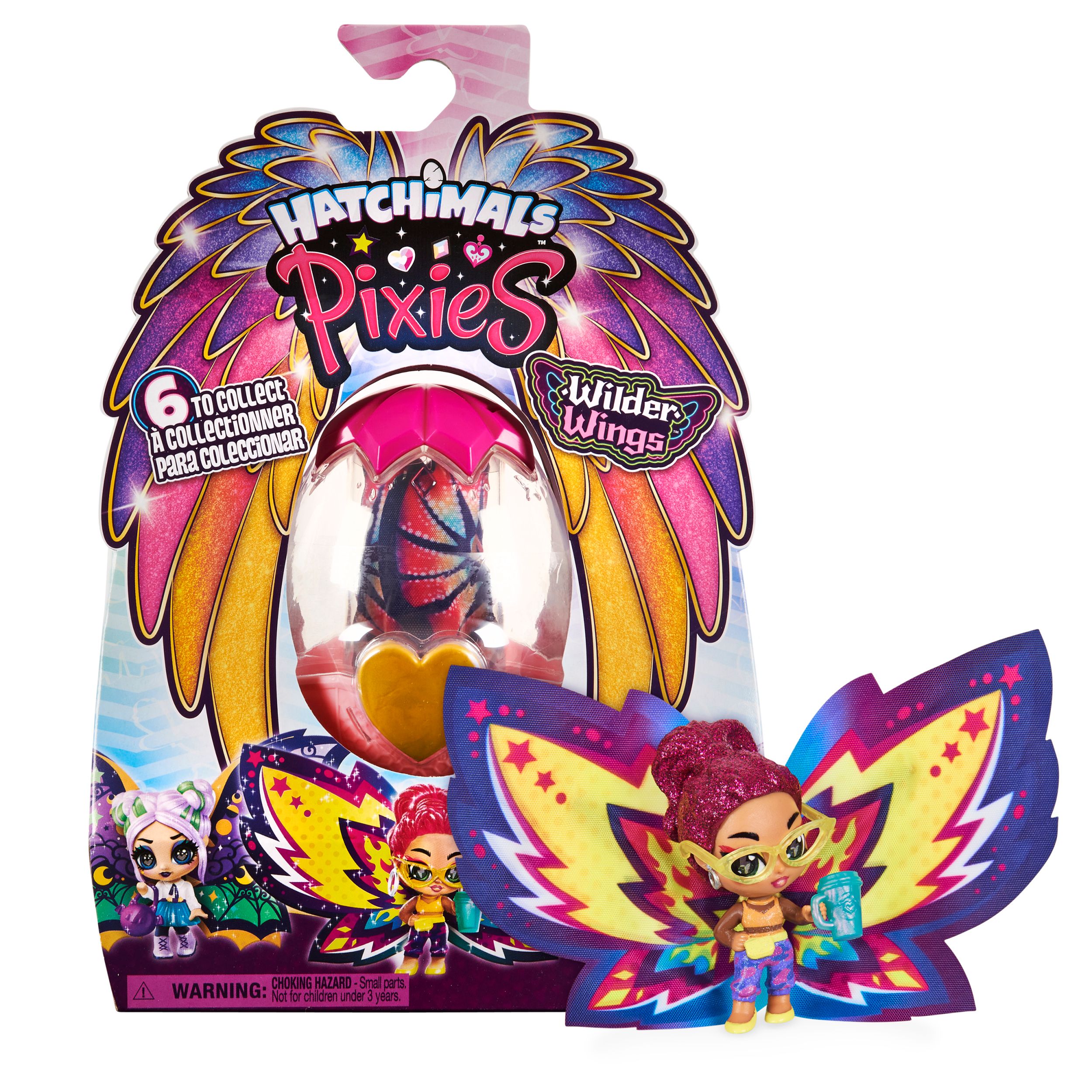 Spin Master Hatchimals Pixies Wilder Wings - Pixie met stoffen vleugels en 2 accessoires - stijlen kunnen verschillen