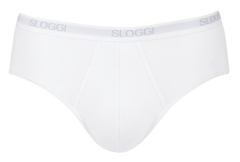 sloggi Heren Basic Midi Slip 2 pack Wit maat M