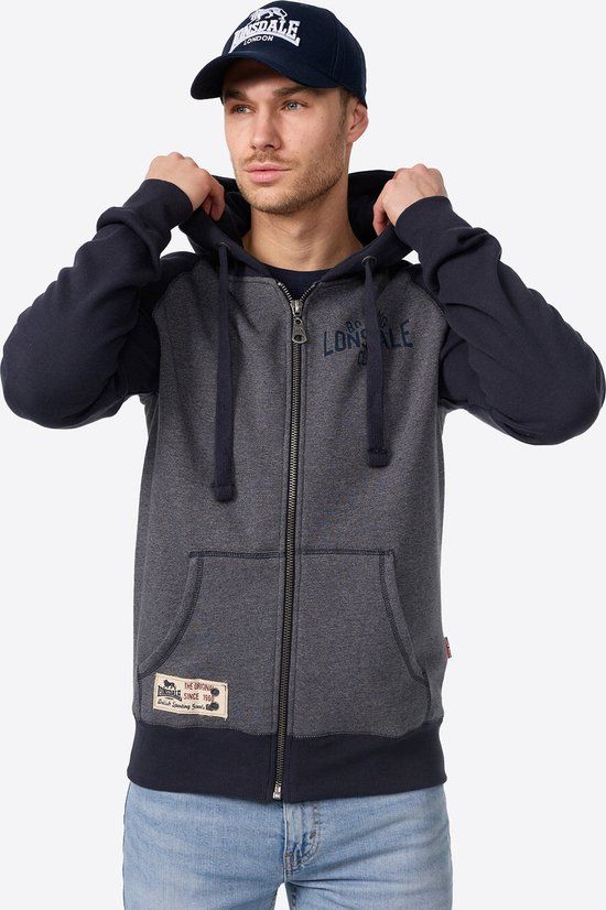 Lonsdale London Slough Heren Vest met capuchon - gemêleerd blauw - 4XL