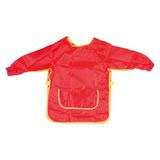 Idena 611188 - Knutselschort voor kinderen, maat L voor 9-10 jaar, schilderschort in rood met lange mouwen, waterafstotend, kinderschort met elastische tailleband en klittenbandsluiting