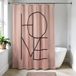 Tendance Rideau de douche en polyester, motif Minimaliste, 180 x 200 cm, terre cuite
