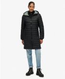 Superdry Fuji Lite Middellange Gewatteerde Capuchonjas Dames Zwart
