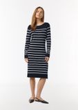 Comma Gebreide jurk marine / wit