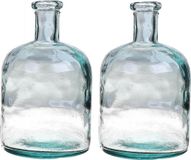 Bellatio Design Bloemenvaas - 2x - helder transparant glas - D15 x H24 cm - vaas