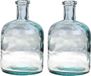 Bellatio Design Bloemenvaas - 2x - helder transparant glas - D15 x H24 cm - vaas