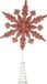 Merkloos / Sans marque Koopman International Kerstboom piek - 3D Sneeuwvlok - Donker Roze - Glitter - 20 cm - Kunststof