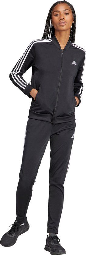adidas Sportswear Essentials 3-Stripes Trainingspak Dames Zwart L - IJ8781