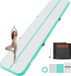 VEVOR Tapis de gymnastique gonflable 400x100x10 cm Airtrack tapis de gymnastique pour entraînement, sports de compétition et yoga, avec surface antidérapante, pompe à air électrique 600W, patch de réparation, embouts et sac, vert menthe
