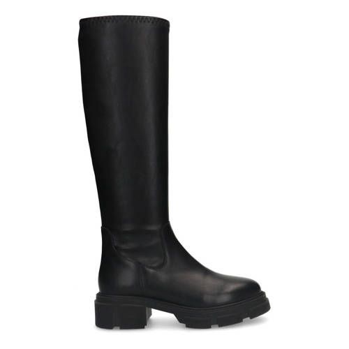 Manfield Chunky Leather Boots Black