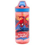 STOR Drinkfles Kinderen Spider-Man 620ml Tritan Herbruikbaar met Automatische Tuit BPA Vrij