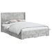 vidaXL Bedframe met opbergruimte en hoofdbord Betongrijs 140 x 190 cm