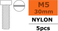 Revtec Vis à tête lentille M5X30 Nylon 5 pcs