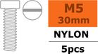 Revtec Vis à tête lentille M5X30 Nylon 5 pcs