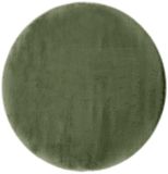 LUXOR living Coste Pluizig Tapijt van Kunstbont - 120 cm Rond - Donkergroen