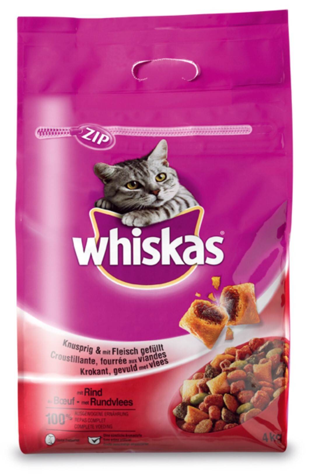 Whiskas Brokjes Adult Rund - Kattenvoer - 3.8 kg