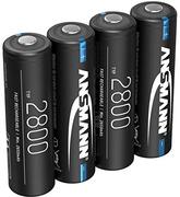 Ansmann Accu AA 2.800 mAh NiMH 1,2 V - oplaadbare penlitebatterijen AA, hoge capaciteit, ideaal voor een hoog stroomverbruik bij op afstand best. voertuigen, keyboard, wildcamera, flitsapp. (4 stuks)