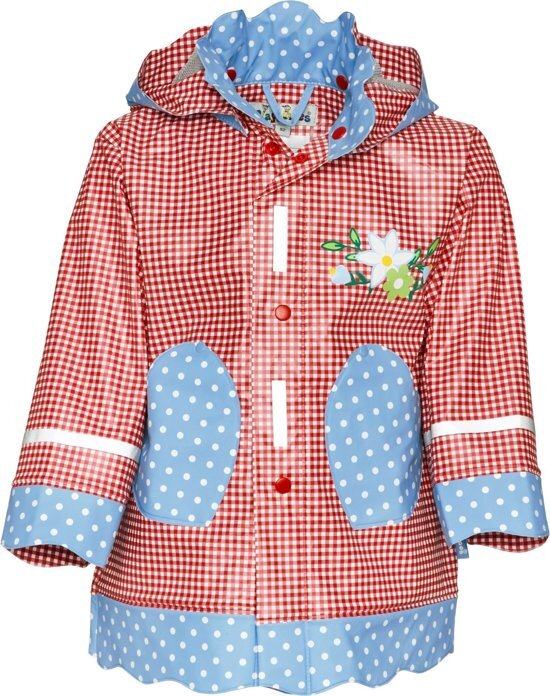 Playshoes Regenjas Kinderen Ruitjes & Stippen - Rood/Blauw - Maat 80