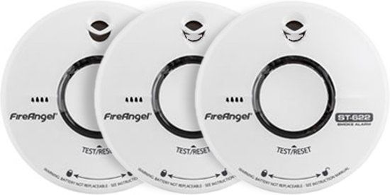 FIRE ANGEL ST-622 Rookmelder - 3 pack - 10 jaar accu - Pauzeknop - Testknop