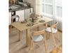 HOMCOM Table à manger extensible, table de cuisine rectangulaire, pour 6-8 personnes, 140-180 x 80 cm, effet bois naturel