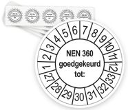 Keuringsstickers Ricard Keuringsstickers NEN 360 Goedgekeurd tot 2027 | 50 stuks, Ø 35 mm | Wit