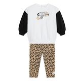 Nike Trainingspak voor meisjes, bloemen, legging, wit, wit/zwart/bruin, 2-3 Jaar