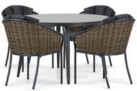 Santika Furniture Santika Tika/Vienna 120 cm dining tuinset 5-delig