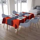 Bonamaison Tafelkleed, Anti-Mold, Sneldrogend, Waterdicht, 100% Polyester Tafellaken, Oranje Bordeaux, 140 x 200 Cm