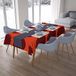 Bonamaison Tafelkleed, Anti-Mold, Sneldrogend, Waterdicht, 100% Polyester Tafellaken, Oranje Bordeaux, 140 x 200 Cm