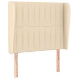 VidaXL Hoofdbord met randen 83x23x78/88 cm stof crèmekleurig