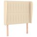 VidaXL Hoofdbord met randen 93x23x78/88 cm stof crèmekleurig