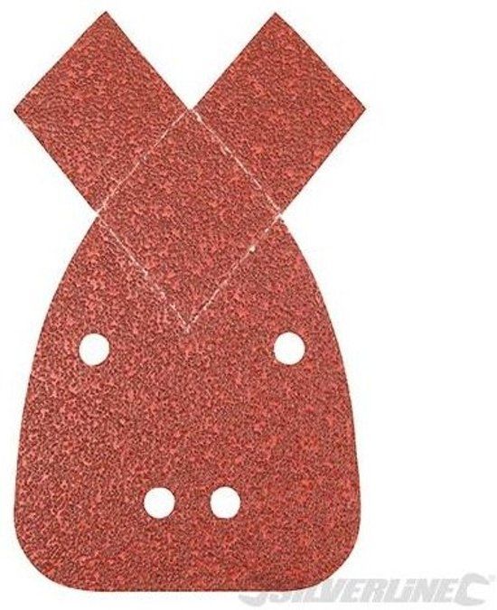 Silverline 140 mm klittenband delta schuurvellen met 2 punten, 10 stuks