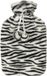 H&S Collection Warmwaterkruik - zebra print - met zachte dierenprint hoes - wit/zwart - 1,75L