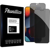 Phonillico® Gehard glas voor iPhone 14 PRO [Pack 2] Zwarte anti-spion film glazen schermbeschermer
