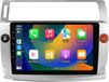 Happiq Autoradio met Bluetooth et CarPlay pour Citroën C4/C-Triomphe/C-Quatre (2004-2009) - Double Din - 2Go 32Go - Navigation - Argent
