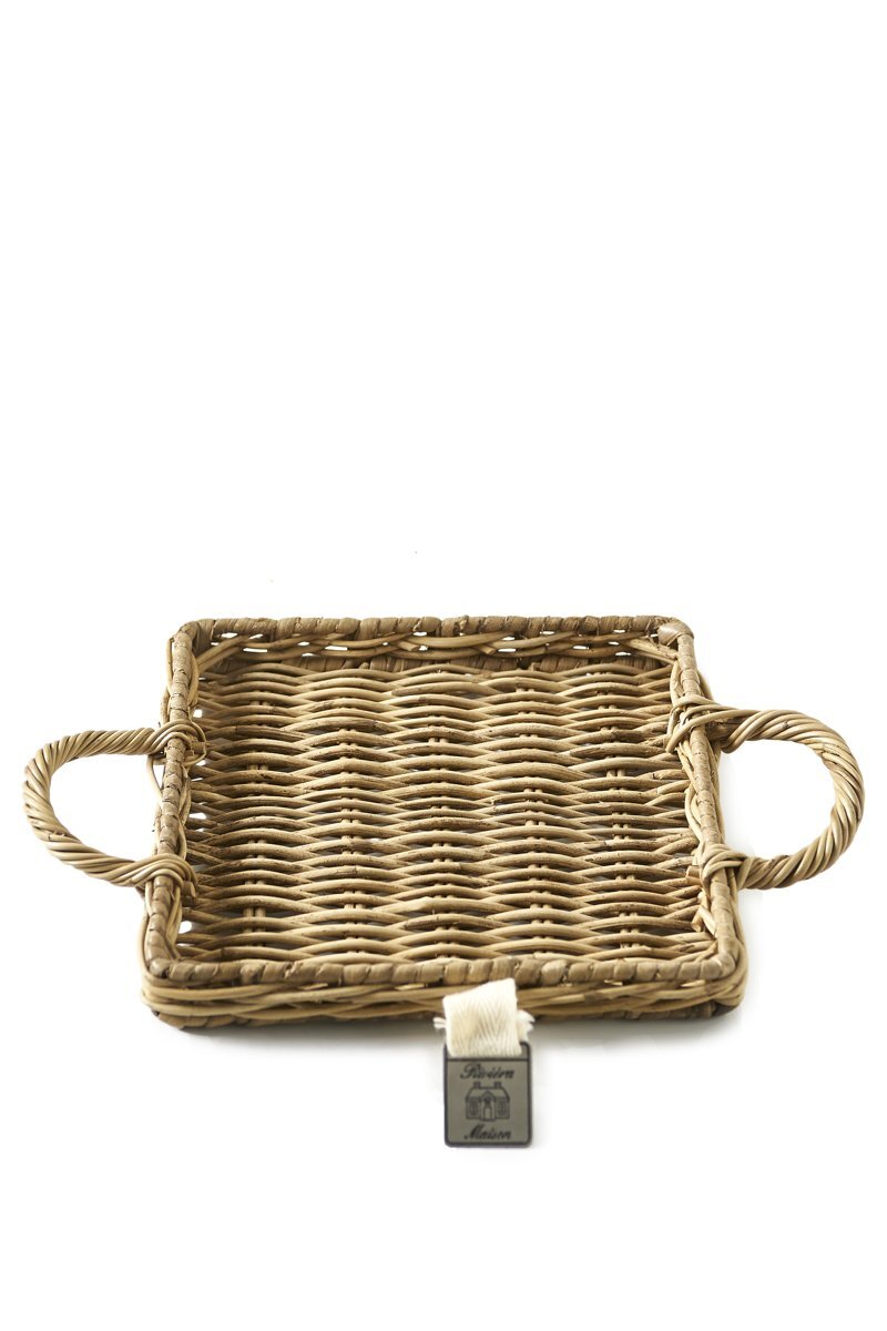 Riviera Maison RiviÃ¨ra Maison Rustic Rattan Mini Tray square - Dienblad - 23 x 17 cm - Rattan