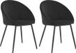 Happy Garden Set van 2 vintage DIANE zwart fluwelen stoelen